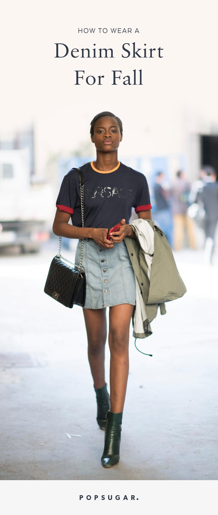 How to Wear a Denim Skirt For Fall