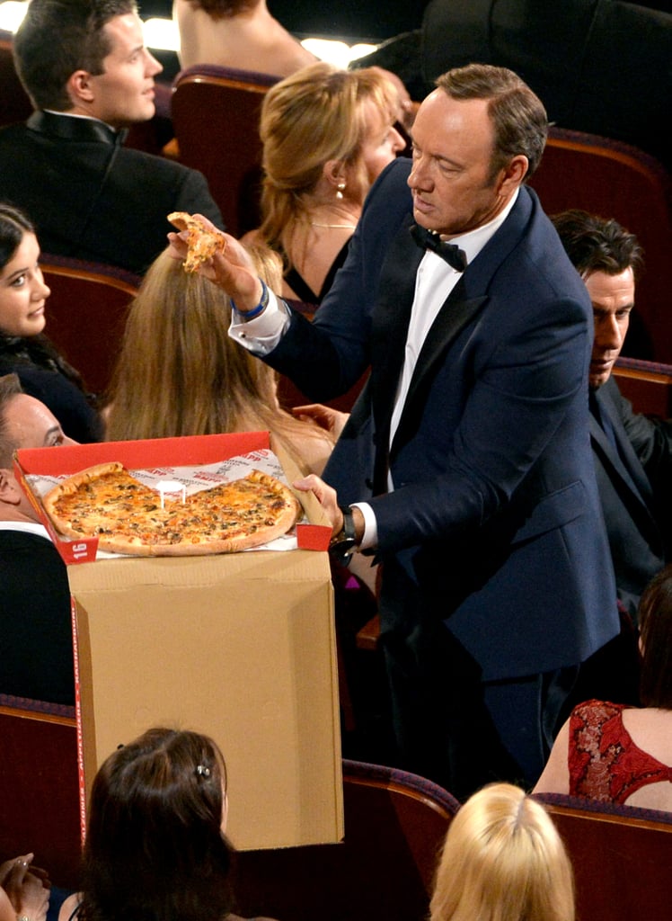 Kevin Spacey got his own box of pizza.