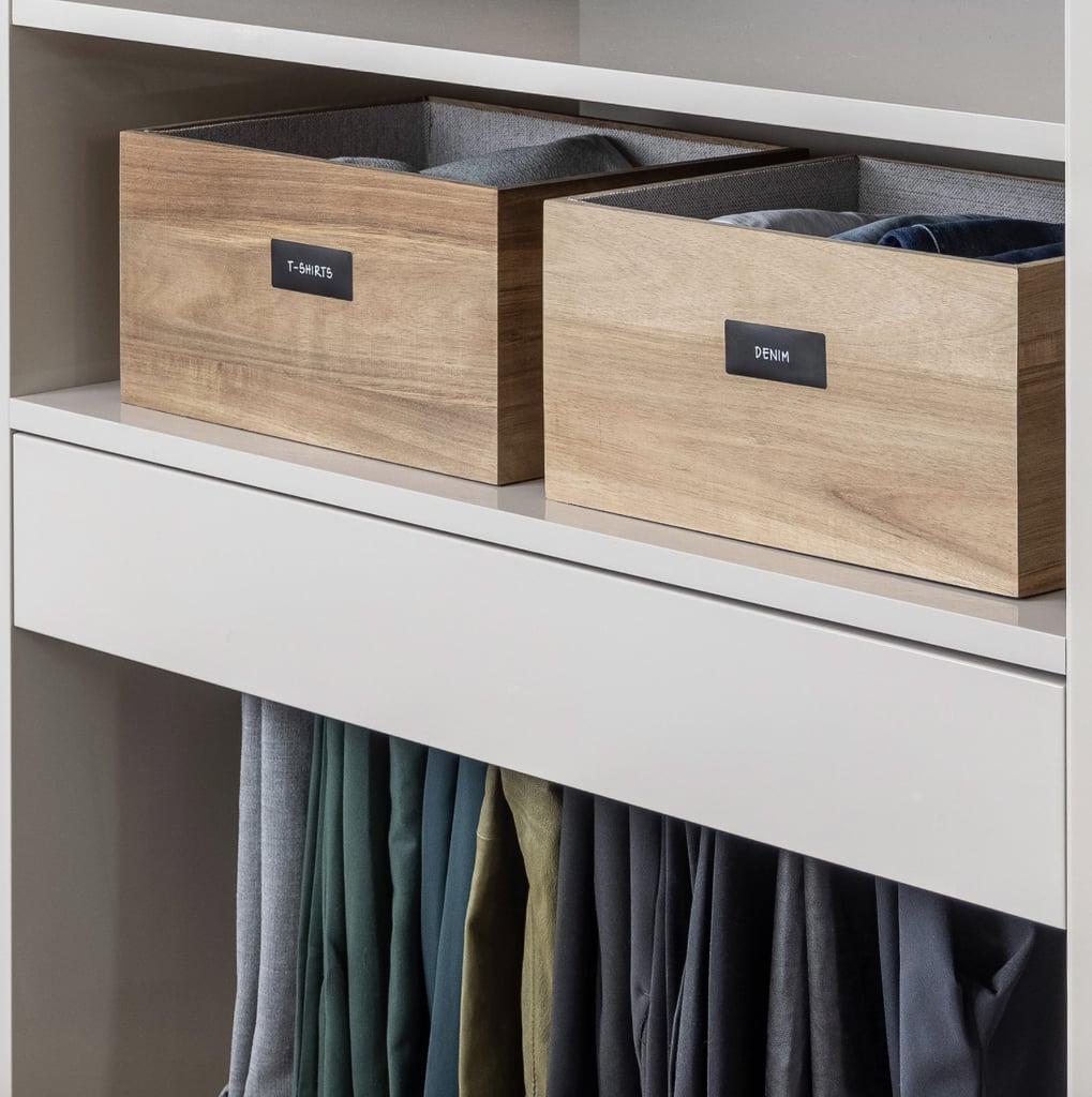 For Your Closet: Neat Method Lined Acacia Bins