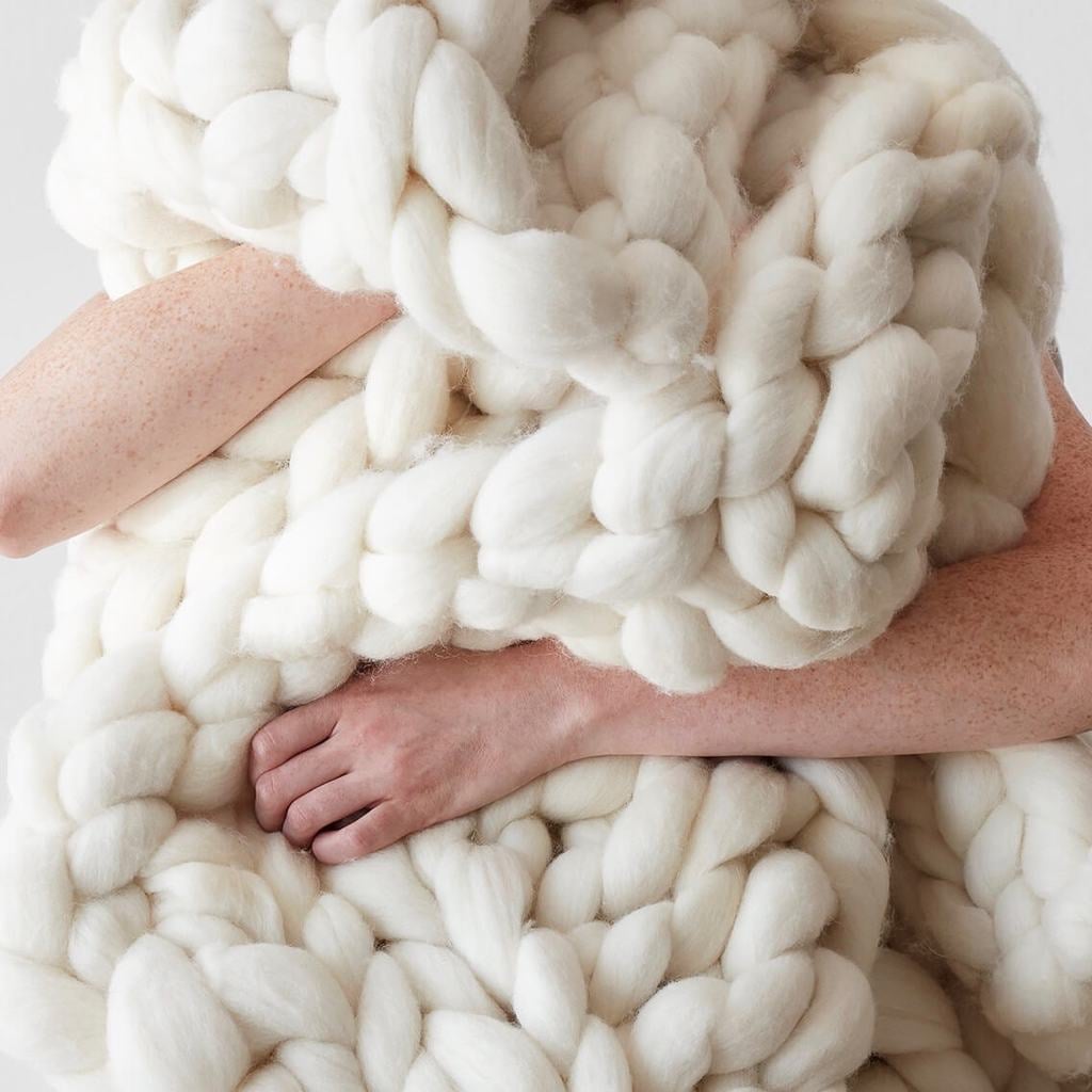 Handcrafted with Merino Wool Chunky Knit Blanket Best Home Products