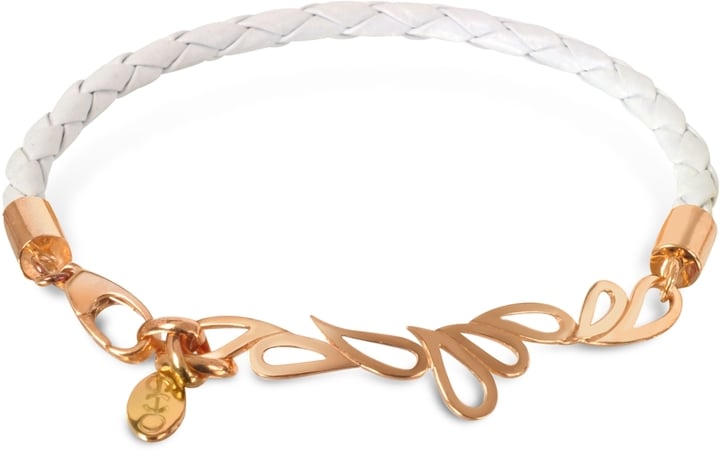 Sho London Mari Friendship Leather and Rose Gold Bangle ($135)