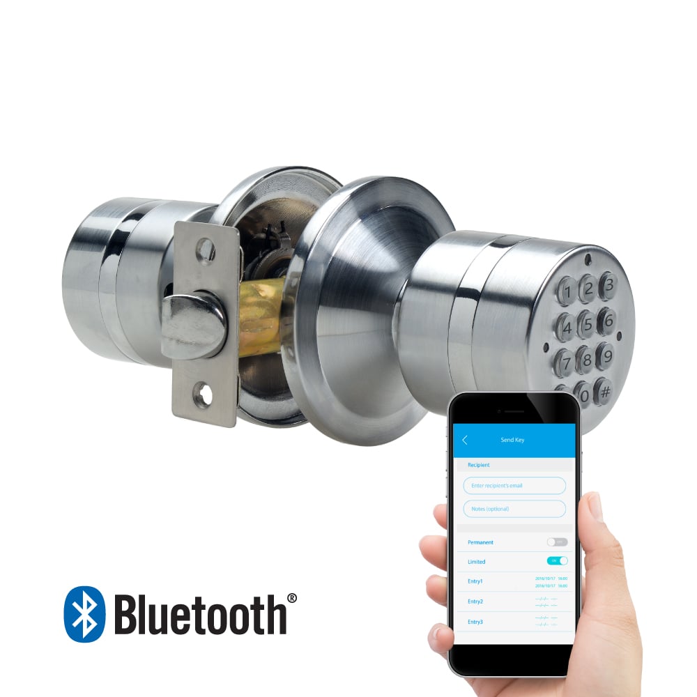 TurboLock Weatherproof Electronic Smart Bluetooth Keyless Door Lock With App, Live Monitoring, and Keyless Entry