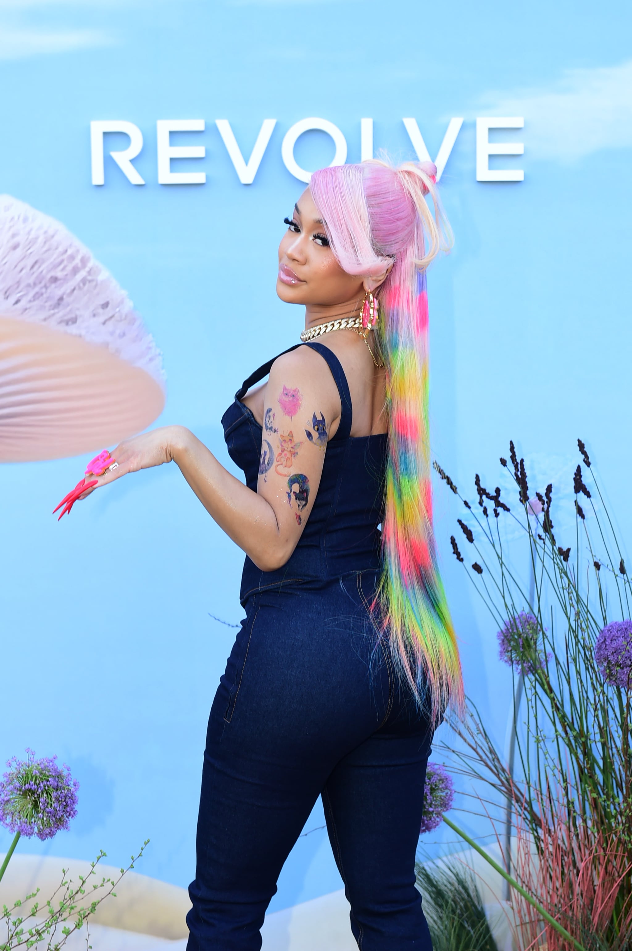 Saweetie s Rainbow Hair at Coachella 2023 POPSUGAR Beauty UK