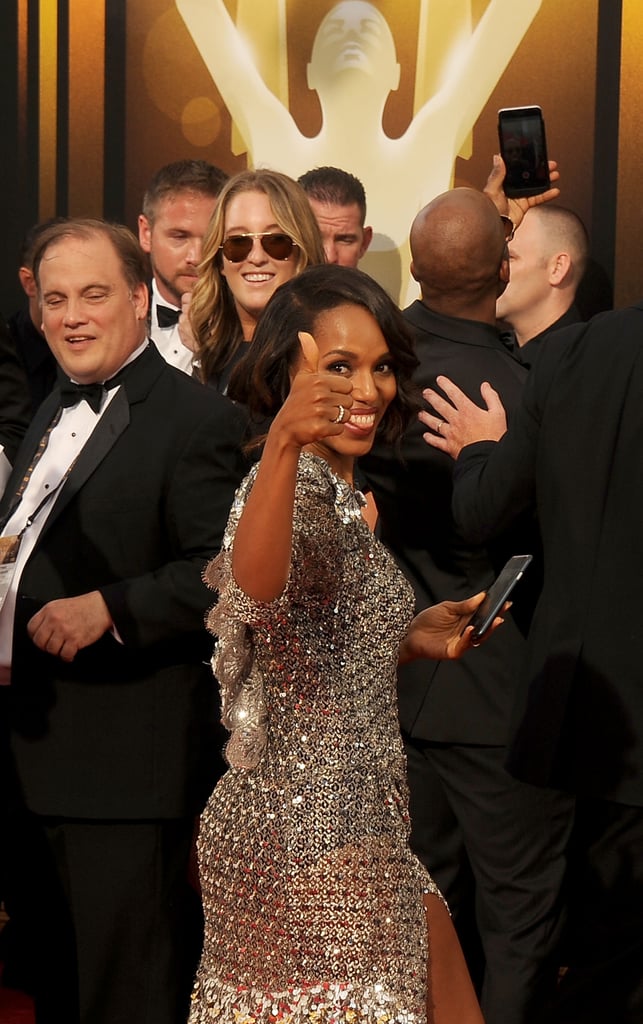 Before the show, she flashed a thumbs up to the camera.