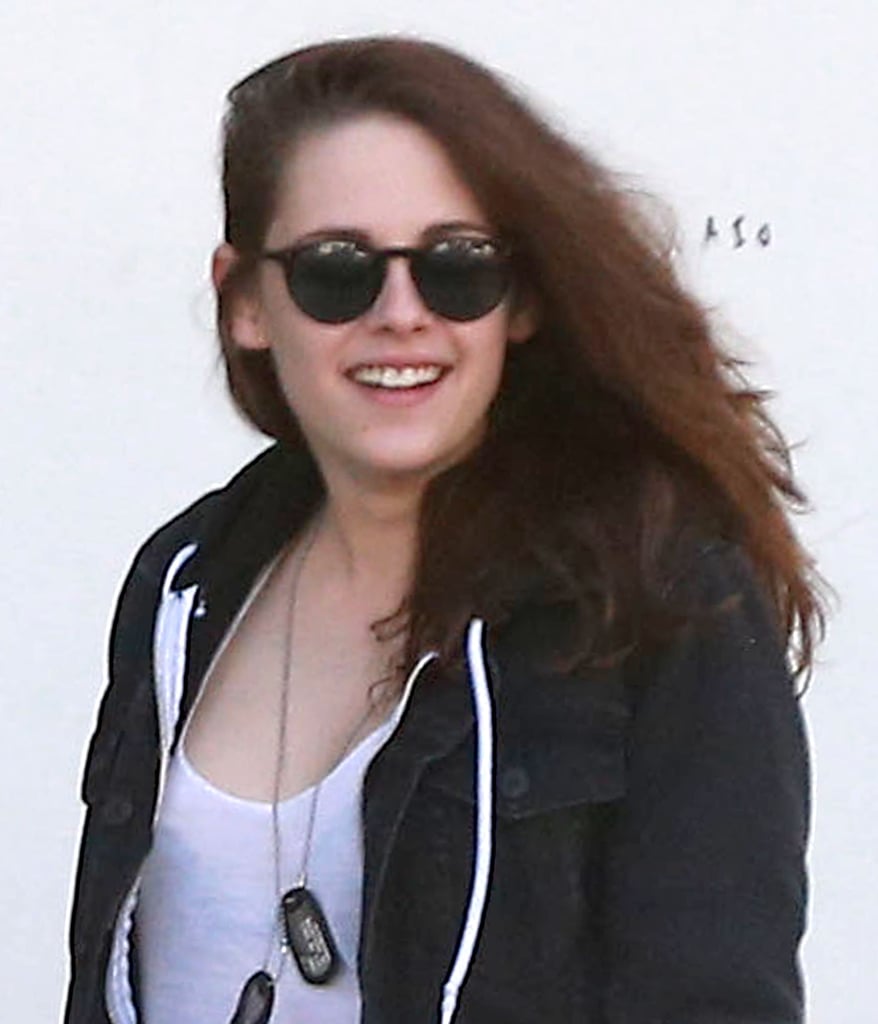 Kristen smiled while running errands.