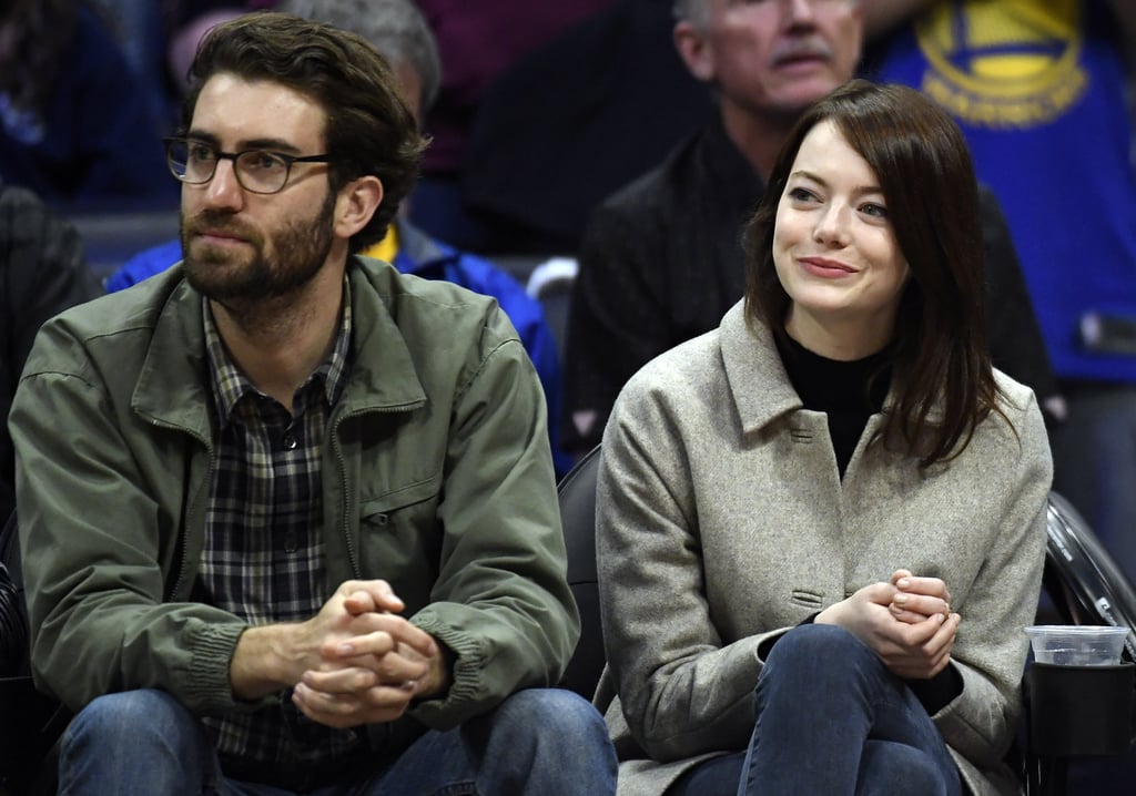 Emma Stone and Dave McCary at Clippers Game January 2019