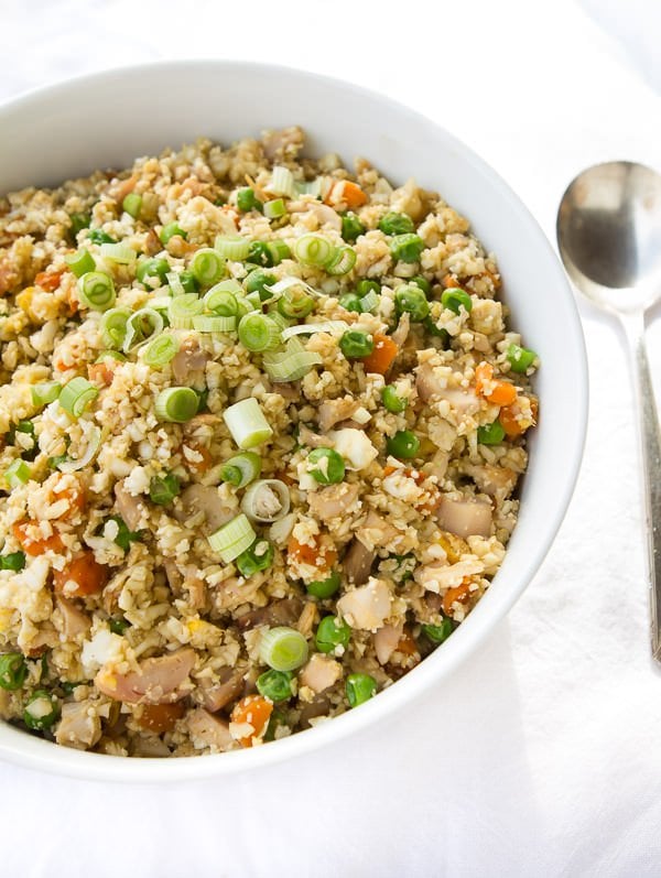 Lightened Fried Cauliflower Rice With Chicken