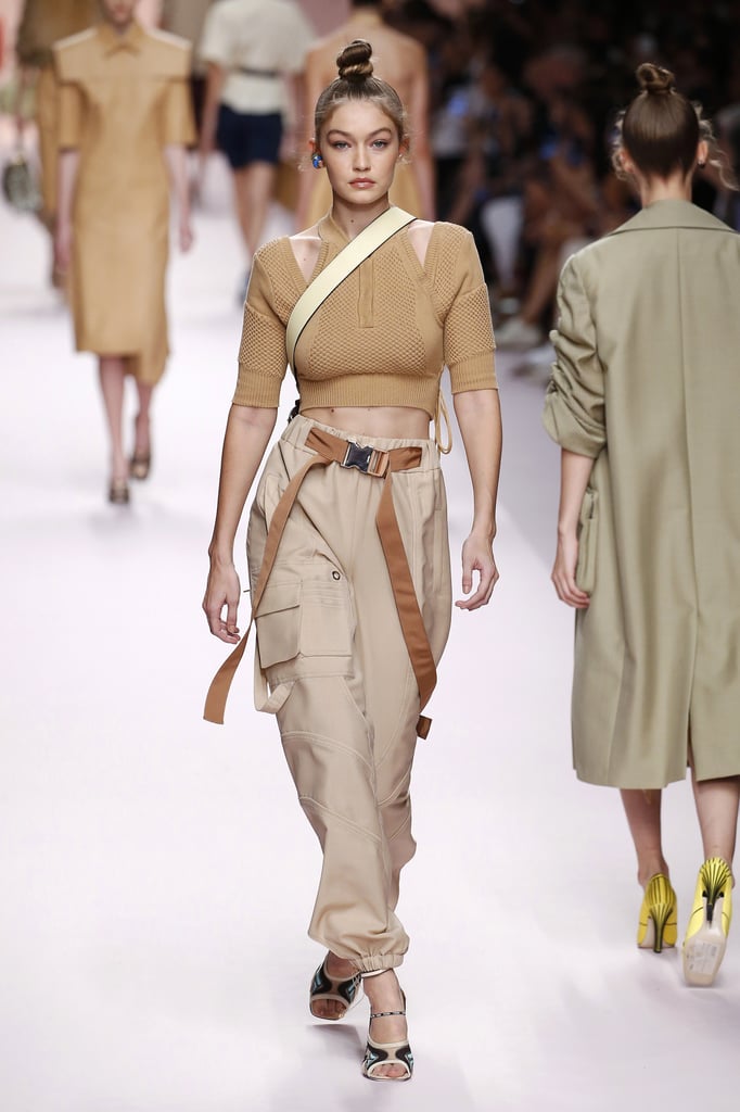 Gigi Strutting It in Neutrals at Fendi