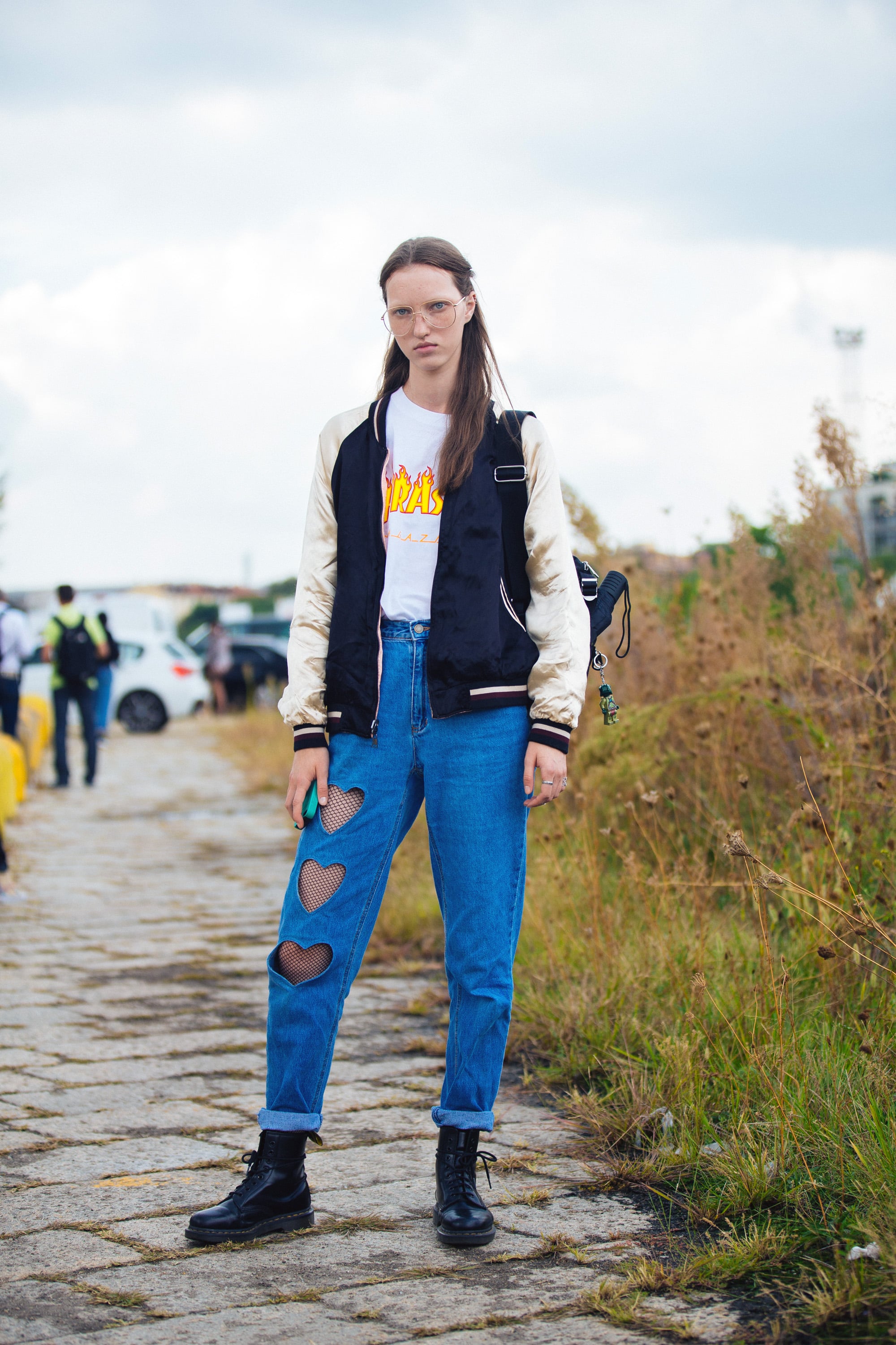 Mom jeans with fishnets clearance