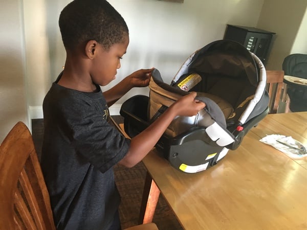 10-Year-Old Bishop Working on His Invention