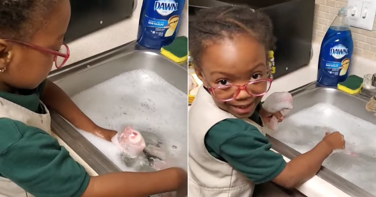 Video of Little Girl Cleaning Raw Chicken With Soap & Water POPSUGAR