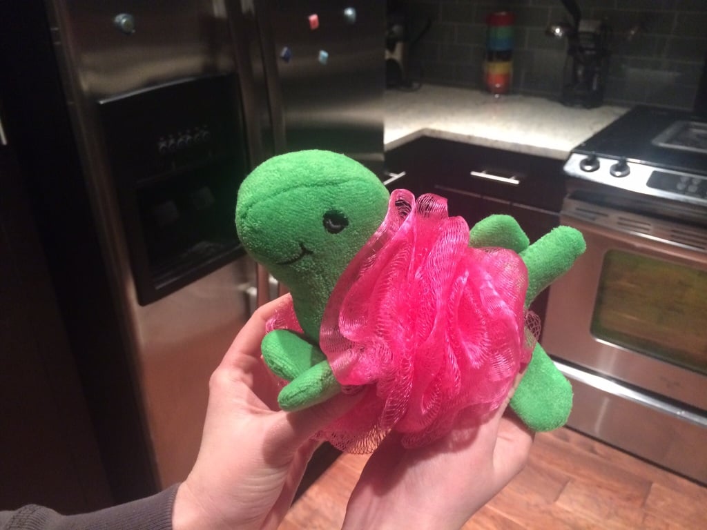 "Told my girlfriend to pick me up the manliest-looking loofa she could find at the store. She got me this."
Source: Reddit user via Imgur