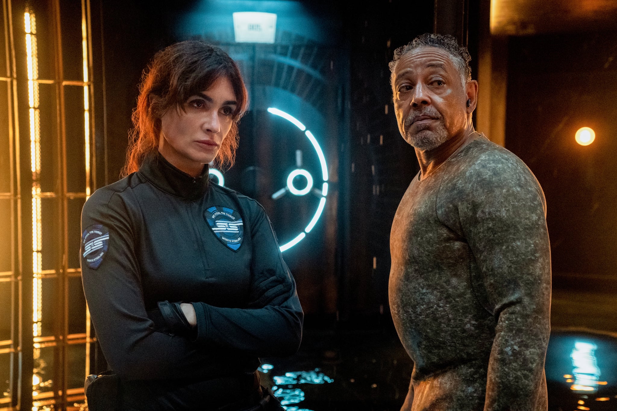 Kaleidoscope. (L to R) Paz Vega as Ava Mercer, Giancarlo Esposito as Leo Pap in episode White of Kaleidoscope. Cr. David Scott Holloway/Netflix © 2022