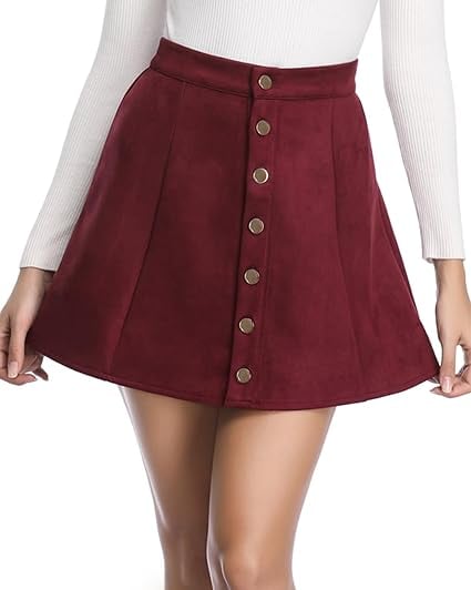 Fuinloth Faux Suede Skirt
