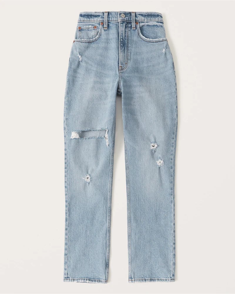 Abercrombie & Fitch Curve Love 90s Ultra High Rise Straight Jeans ...