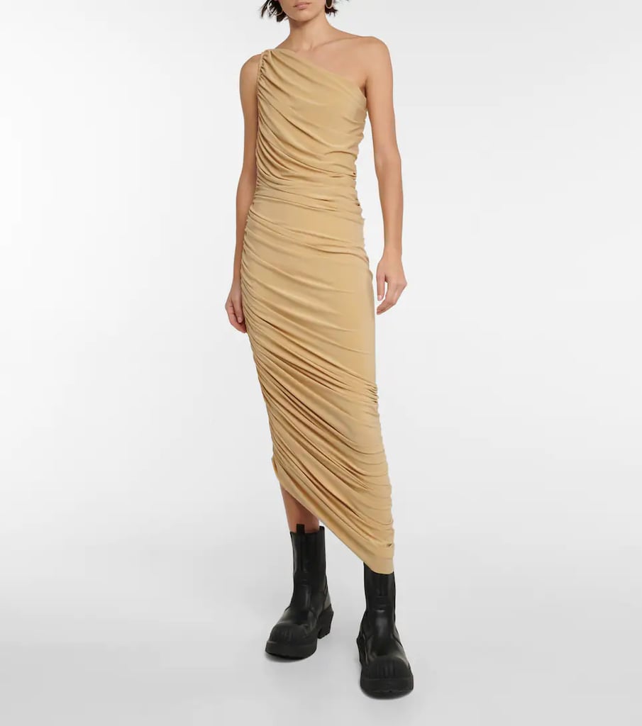 Norma Kamali Diana One-Shoulder Jersey Midi Dress in Blonde-Yellow ($204)