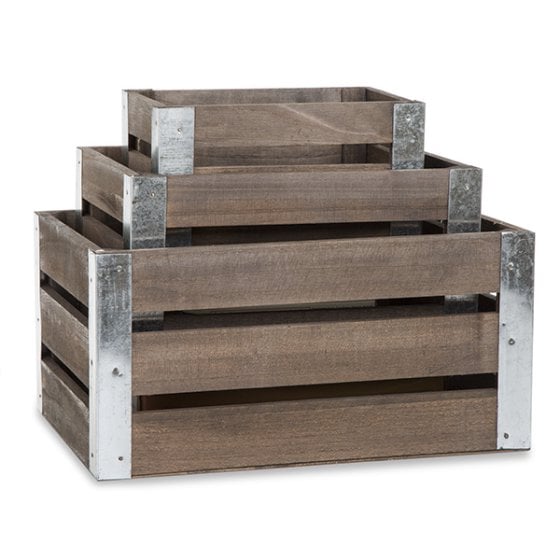 Three Slat Wood Crate