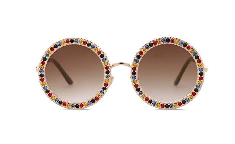 Sojos Round Rhinestone Sunglasses For Women