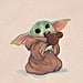 Illustrations of Baby Yoda Eating Popular Disney Snacks