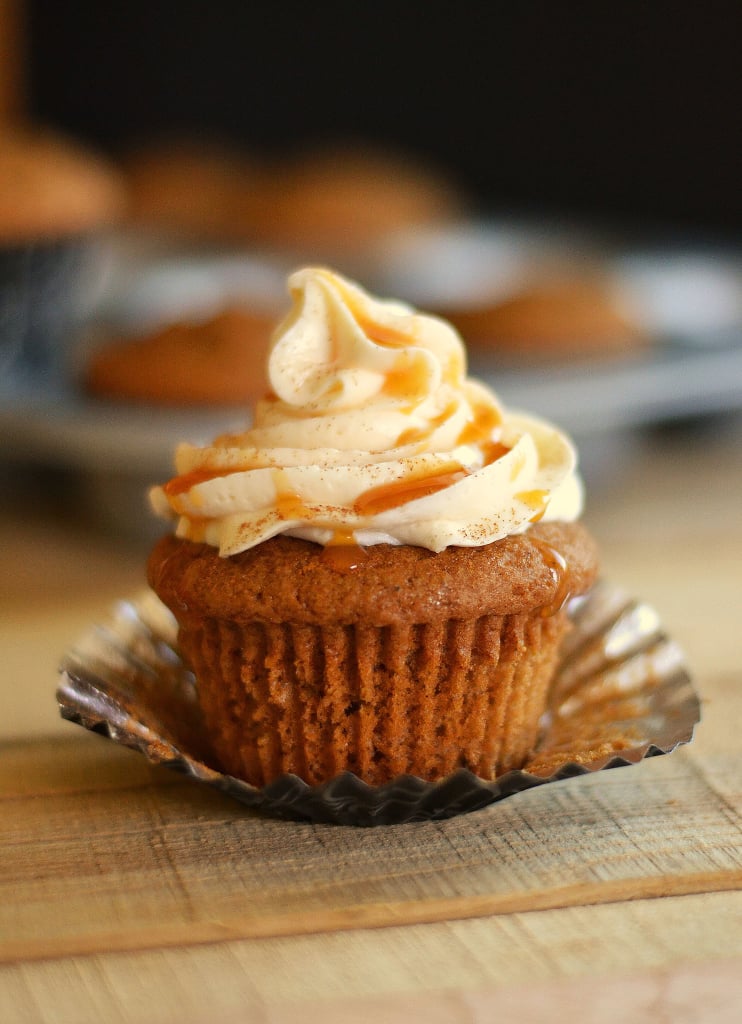 Caramel Pumpkin Cupcakes With Cinnamon Cream Cheese Frosting
