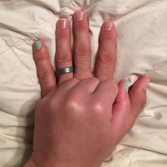 Husband Paints Pinky Nail For Wife