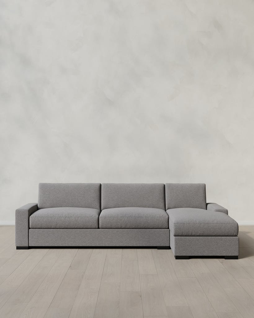 Quince Stillman Performance Basketweave Chaise Sectional ($2,600)
Okay, so maybe it's not technically a cloud sofa — but you have to admit, it's pretty cloud-like. It's the same sofa as above, just with a chaise lounge, so you can kick back and relax even more than you thought possible. Comfortable lounging is a must, especially on your next couch.