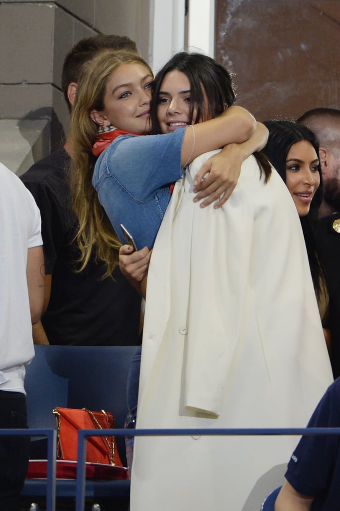 Kendall and Gigi shared a pre-NYFW embrace.