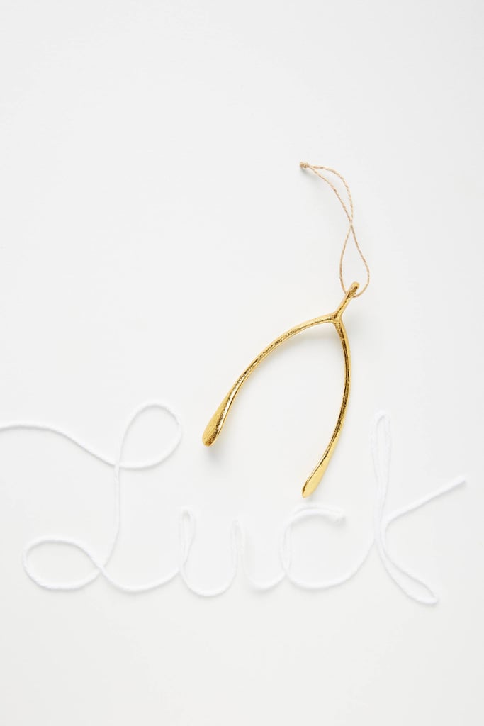 Golden Wishbone Ornament