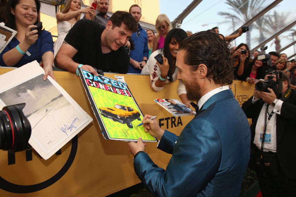 Matthew McConaughey signed a Dazed and Confused poster. | Best SAG Awards Pictures 2015 ...