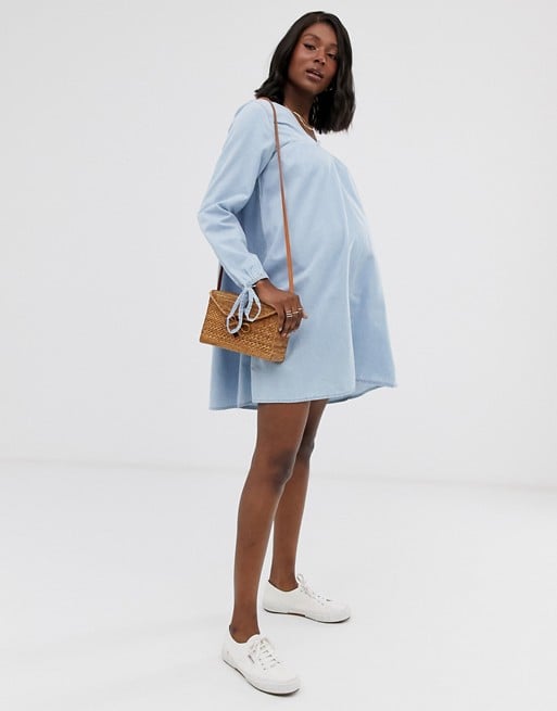 ASOS DESIGN MATERNITY Denim Exclusive Smock Dress