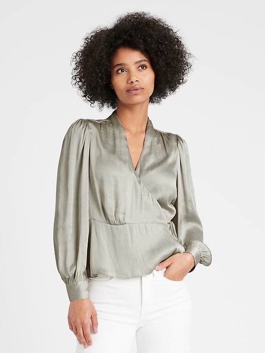 Soft Satin Wrap Top