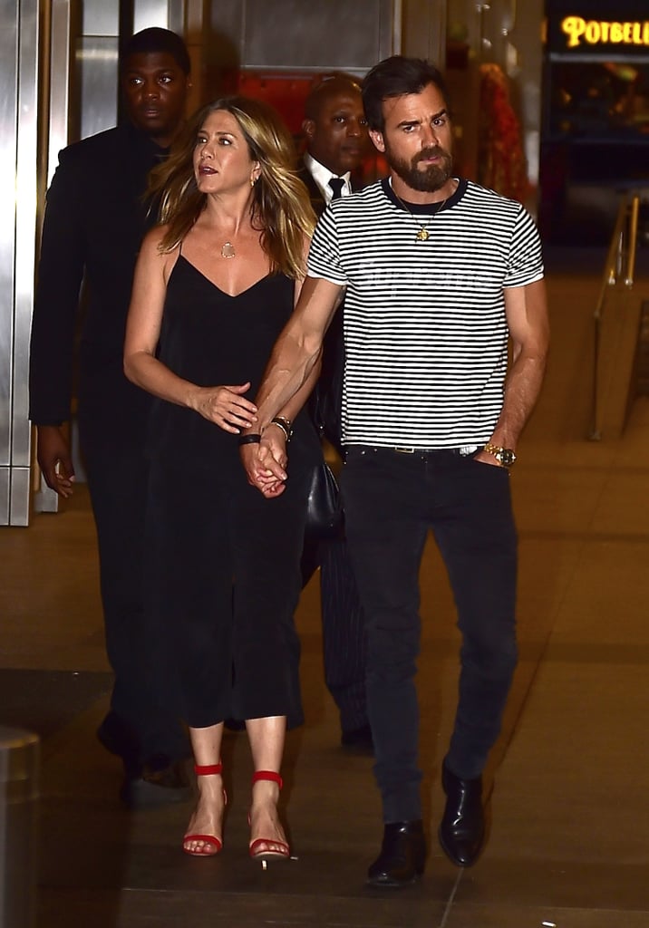 Jennifer Aniston's Black Outfit and Red Heels June 2016