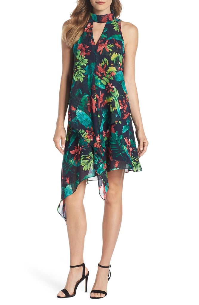 Maggy London Print Asymmetric Swing Dress