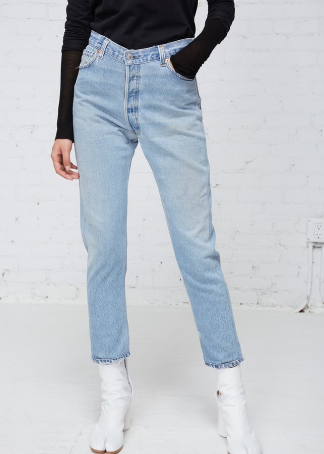 Re/Done Light High Rise Ankle Crop Jeans