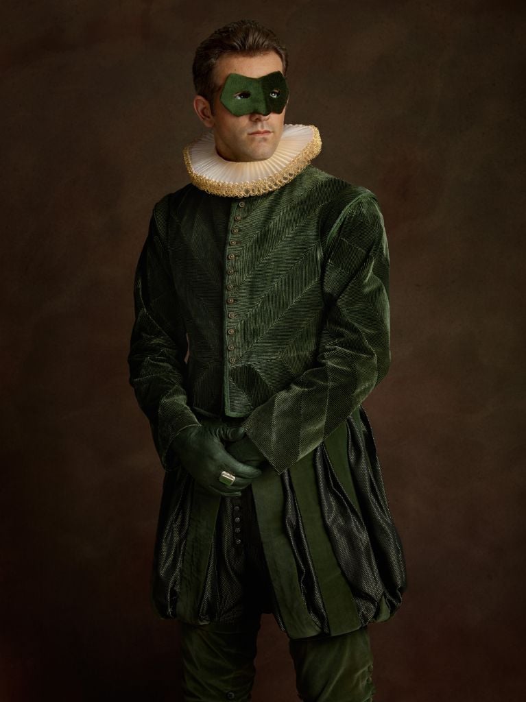 Green Lantern: "Masked Man Dressed in Green With Ring"