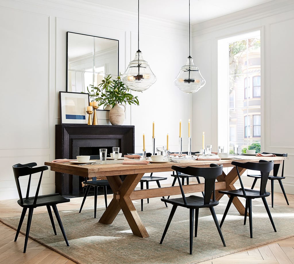 Pottery barn wooden hot sale dining table