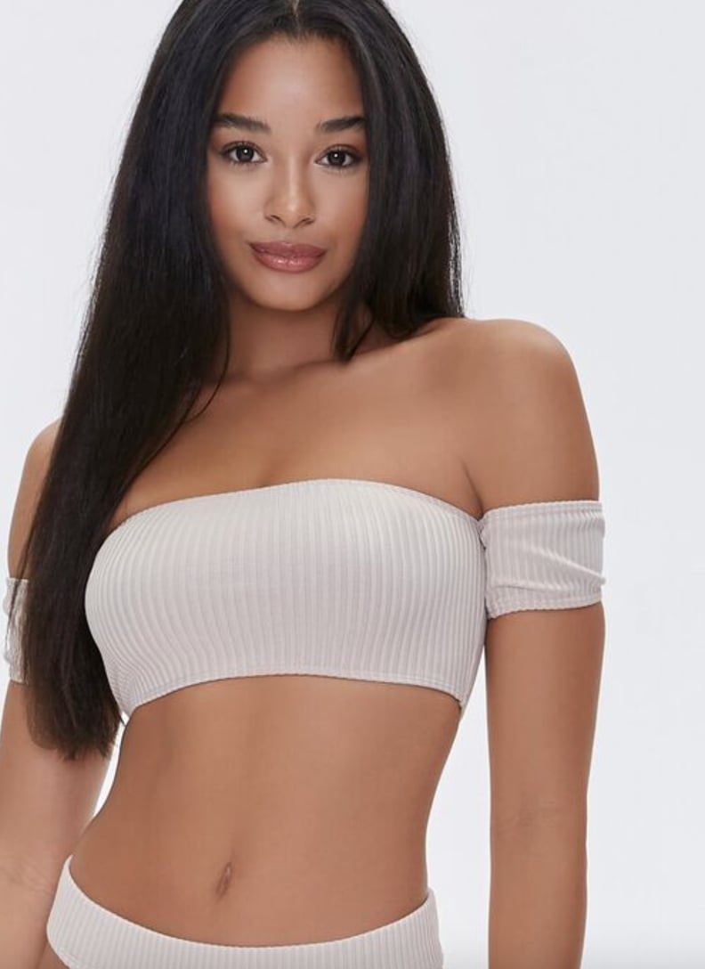 Forever21 Ribbed Off-the-Shoulder Bikini Top