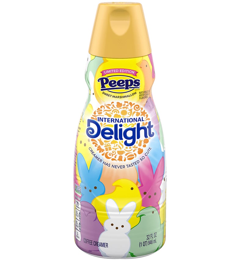 The bottle features illustrations of various colorful Peeps.