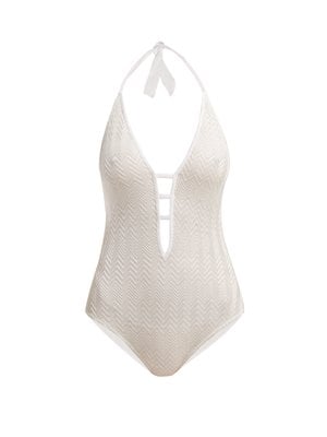 Missoni Mare Zigzag-Knit Halterneck Swimsuit