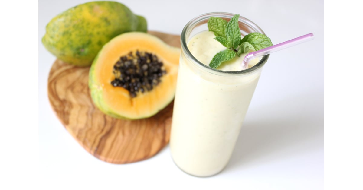 Papaya Ginger Mint Smoothie Healthy Smoothie Recipes POPSUGAR