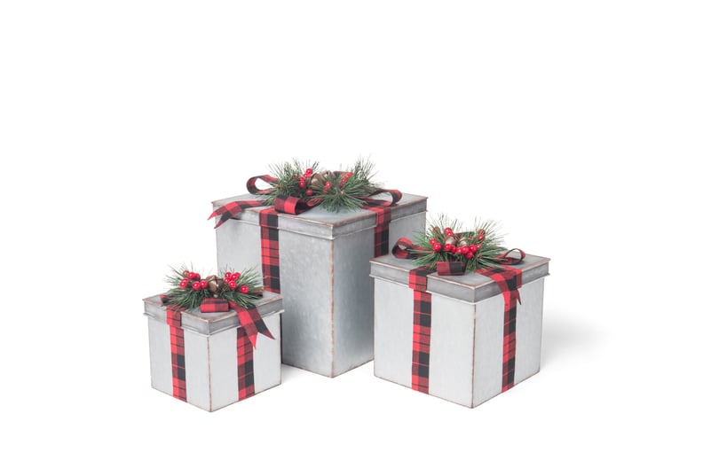 HomeGoods Tin Nesting Boxes With Faux Pine Garland ($7-$13)