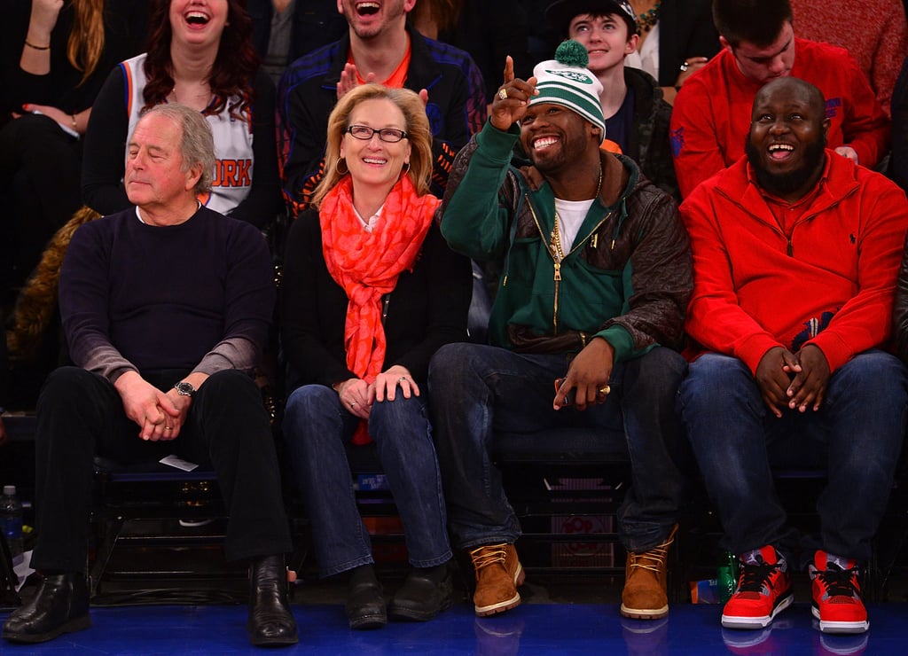 Meryl Streep and 50 Cent at a Basketball Game Together