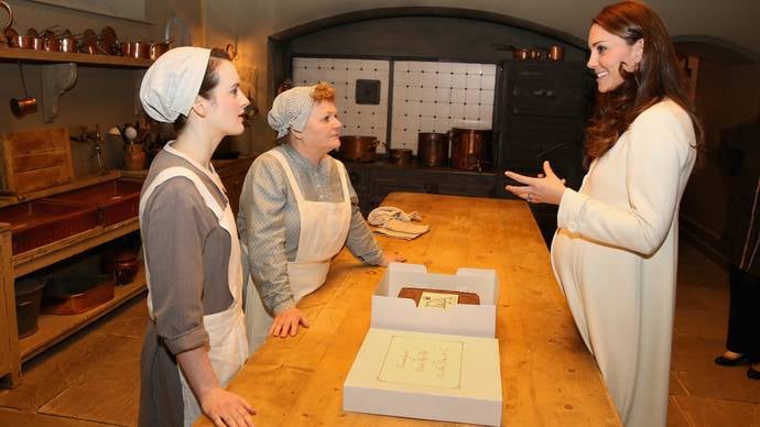 Kate Middleton on the Set of Downton Abbey