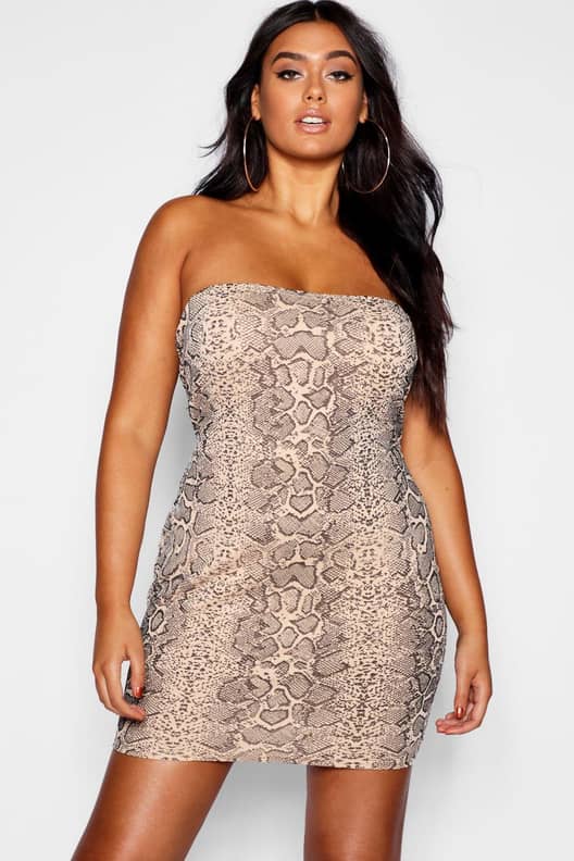 Topshop snake print bandeau dress sales