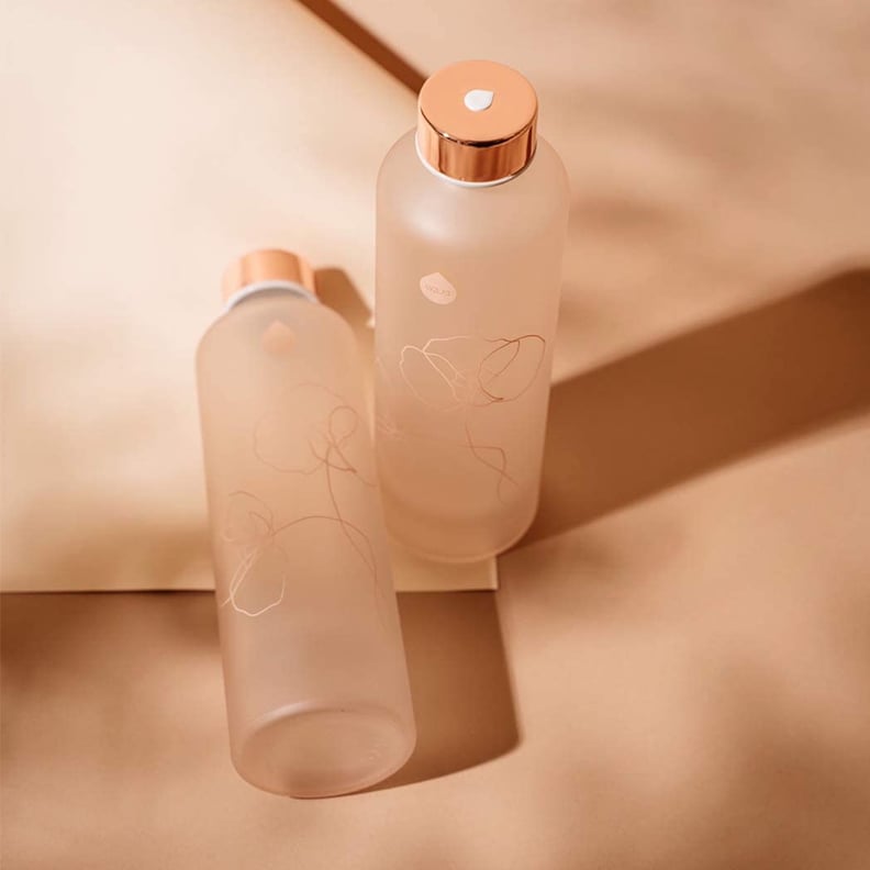 Glass Water Bottle With Matte Finish in Bloom