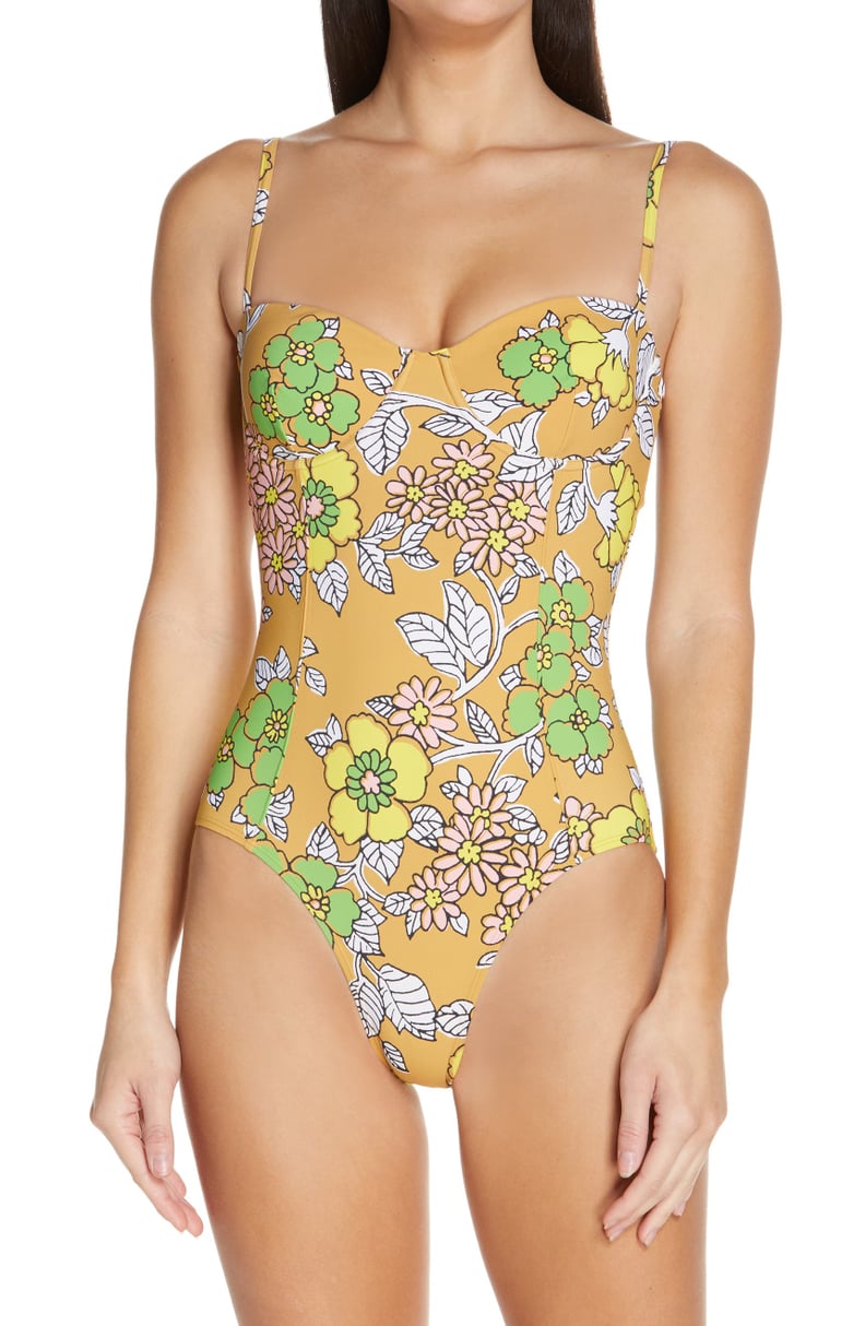 Tory Burch Floral Print Underwire One-Piece Swimsuit