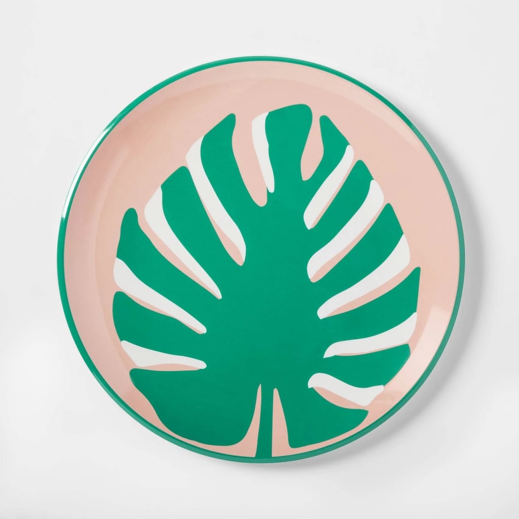 10.4" Plastic Palm-Leaf Dinner Plate