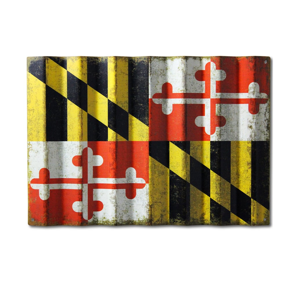 This corrugated metal state flag ($100) will look fantastic on the wall of an industrial-chic home.
