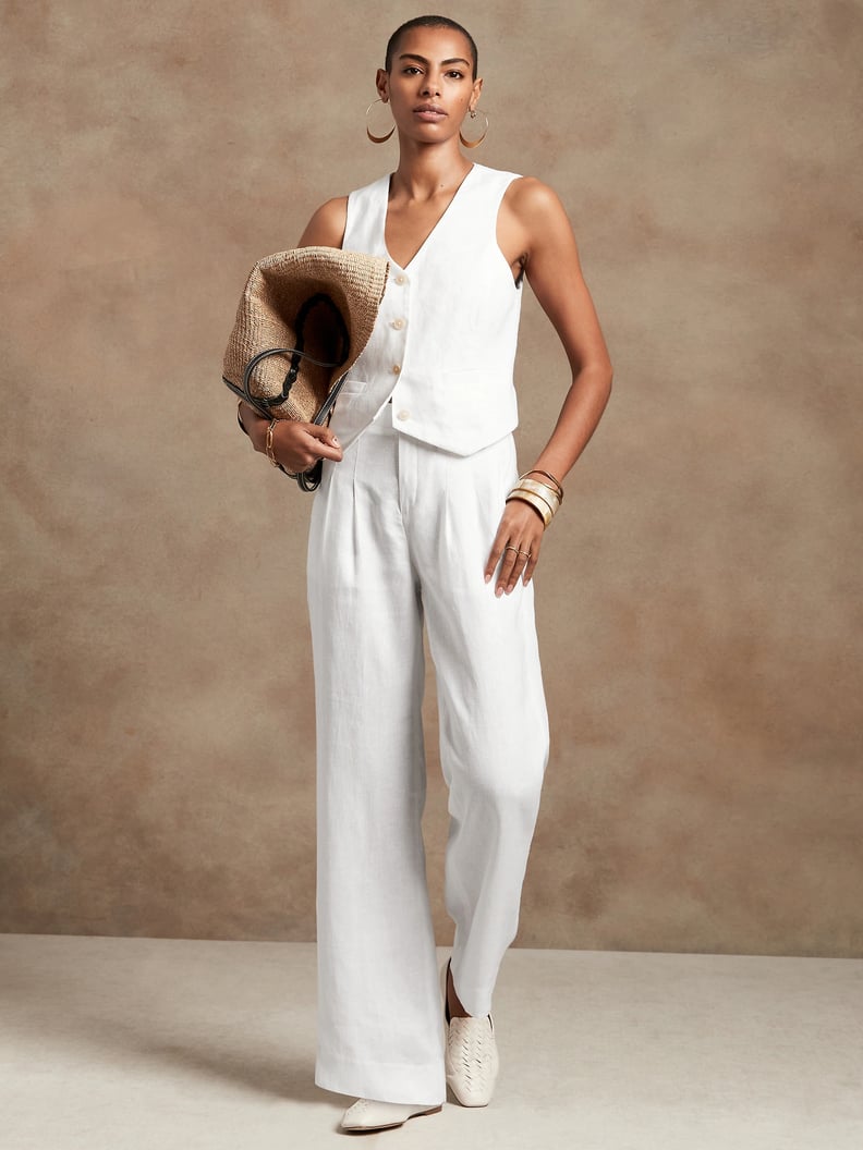 Coastal-Grandmother Outfit Ideas: Banana Republic Castello Linen Pants