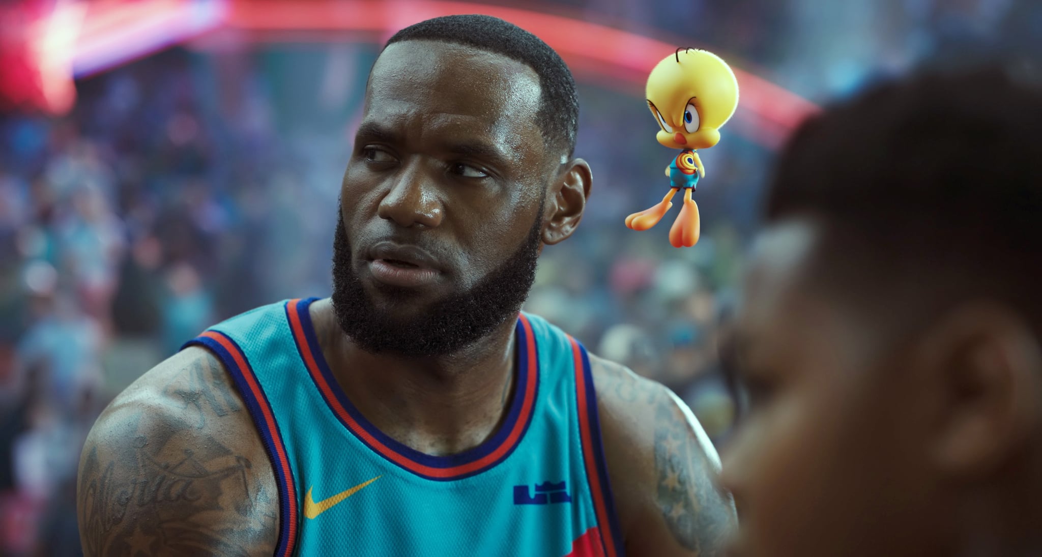 LeBron James and Tweety Bird in Space Jam: A New Legacy